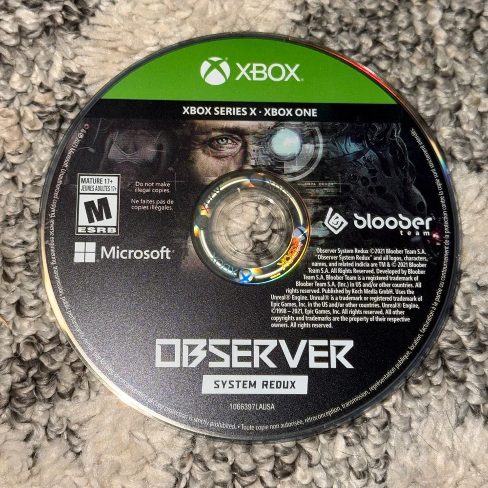 Microsoft Xbox One/Series X Observer System Redux Video Game Rated M For Mature.